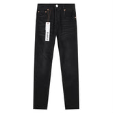 Purple‑Brand Black Faded Whisker Straight Leg Jeans