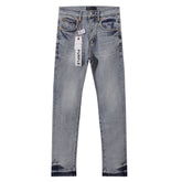 Purple‑Brand Light Vintage Gradient Hem Straight Leg Jeans