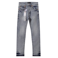 Purple‑Brand Light Vintage Gradient Hem Straight Leg Jeans