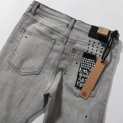 Ksubi Gradient DIP Dye Cross Print Slim Jeans