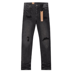 Ksubi Distressed Ripped Black Grey Washed Slim Jeans