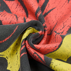 DUAA DUMAAWEAR Angry Bull Flame Vintage Washed Graphic T-Shirt