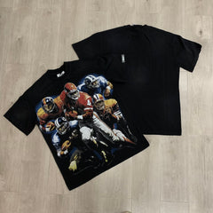 DUAA American Football Legends Vintage Black Washed T-Shirt