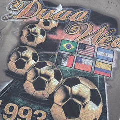 DUAA Wear 1993 World Football Vintage Grey Distressed Washed T-Shirt