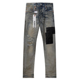 Purple‑Brand Vintage Mud Wash Black Patch Splatter Paint Distressed Straight Leg Jeans