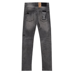 Ksubi Patch Distressed Grey Wash Slim Jeans