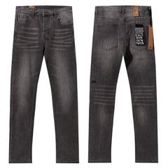 Ksubi Vintage Grey Gradient Washed Square Logo Slim Jeans