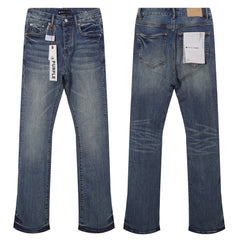 Purple‑Brand Vintage Blue Whisker Flare Jeans