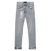 Purple‑Brand Light Ice‑Wash Gradient Hem Straight Leg Jeans