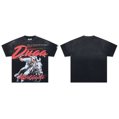 DUAA Worldwide Polo Horseman Vintage Black Washed T-Shirt