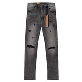 Ksubi Patch Distressed Grey Wash Slim Jeans