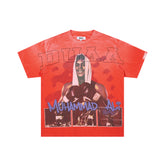 DUAA Muhammad Ali Boxing Legend Vintage Red Distressed Washed T-Shirt