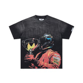 DUAA Racing Champion Trophy Vintage Black Gradient Washed T-Shirt
