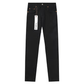 Purple‑Brand Solid Black Clean Straight Leg Jeans