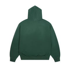 DUAA Gothic Letter 33 Rhinestone Dark Green Zip Up Hoodie