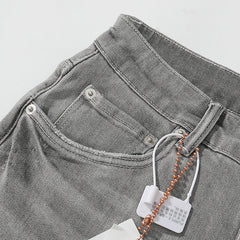 Purple‑Brand Grey Vintage Whisker Straight Leg Jeans