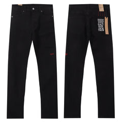 Ksubi Red KSUBI Letter Embroidery Solid Black Slim Jeans