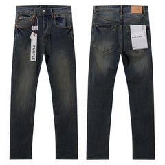 Purple‑Brand Dark Retro Faded Straight Leg Jeans