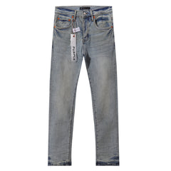 Purple‑Brand Light Vintage Wash Straight Leg Jeans