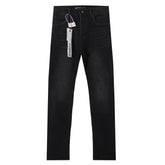 Purple‑Brand Black Shadow Whisker Wash Straight Leg Jeans