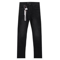 Purple‑Brand Black Shadow Whisker Wash Straight Leg Jeans