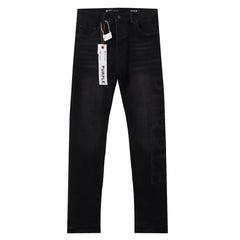 Purple‑Brand Rhinestone Letter Logo Straight Leg Jeans