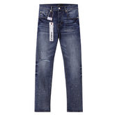 Purple‑Brand Dark Wash Splatter Paint Ripped Straight Jeans