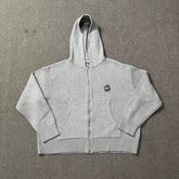 Broken Planet Knit Full Zip Hooded Cardigan - Heather Grey