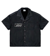 Triple Sevens Nylon Button Up Black