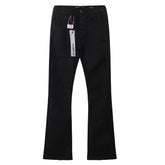 Purple‑Brand Solid Black Coated Flare Jeans