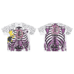 DUAA Skeleton Bart All Over Print Vintage T-Shirt