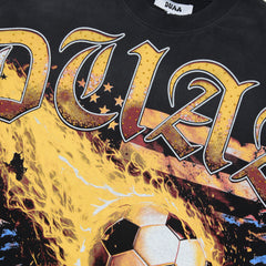 DUAA Flaming Soccer Vintage Graphic T-Shirt