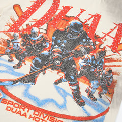 DUAA Sport Division Ice Hockey Vintage Off White Cloud Washed T-Shirt