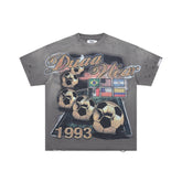 DUAA Wear 1993 World Football Vintage Grey Distressed Washed T-Shirt