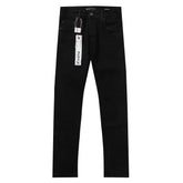 Purple‑Brand Solid Black Clean Straight Leg Denim Jeans