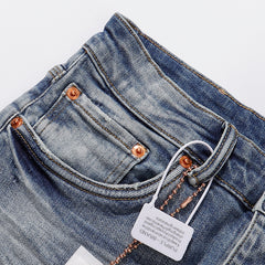 Purple‑Brand Light‑Medium Blue Whisker Faded Straight Leg Jeans