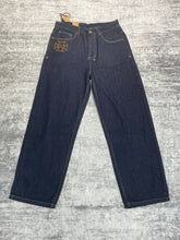 Ksubi Gothic Letter Embroidered Raw Denim Baggy Jeans