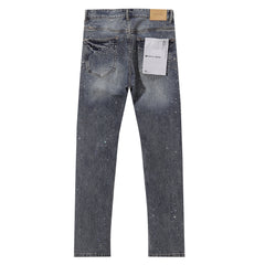 Purple‑Brand Full Rhinestone Embellished Straight Leg Jeans