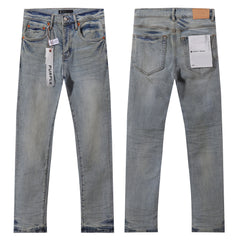 Purple‑Brand Light Vintage Wash Straight Leg Jeans