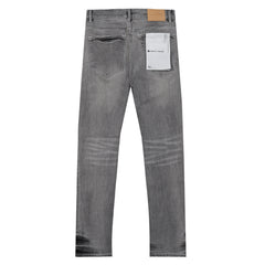 Purple‑Brand Grey Vintage Whisker Straight Leg Jeans