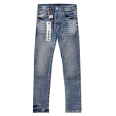Purple‑Brand Light‑Medium Blue Whisker Faded Straight Leg Jeans