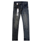 Purple‑Brand Dark Wash Stitch Graffiti Straight Leg Jeans
