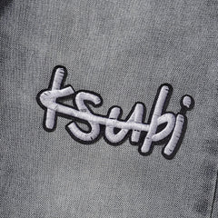 Ksubi Multi Patches Grey Washed Slim Jeans