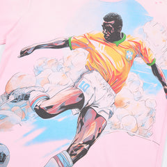 DUAA Brazil Football Legend Vintage Pink Washed T-Shirt