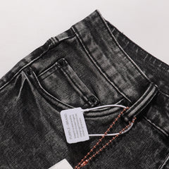 Purple‑Brand Black Acid Wash Straight Denim Jeans