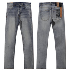 Ksubi Allover Cross Embroidery Light Washed Slim Jeans