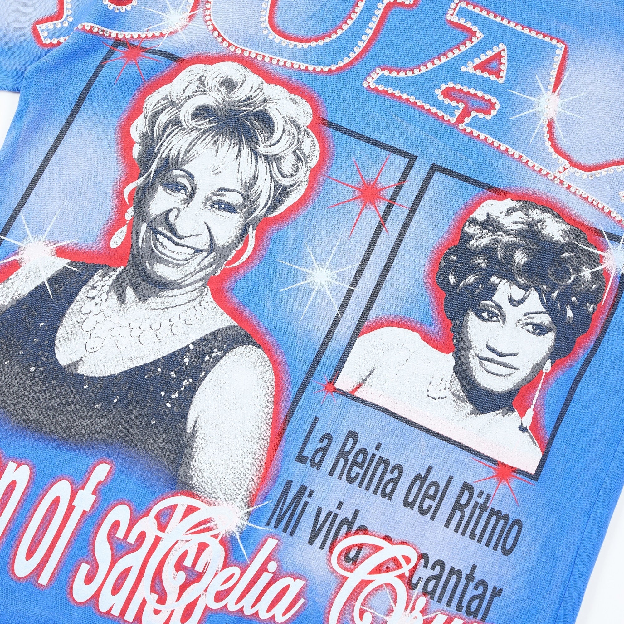 DUAA Celia Cruz Queen of Salsa Vintage Blue Washed T-Shirt