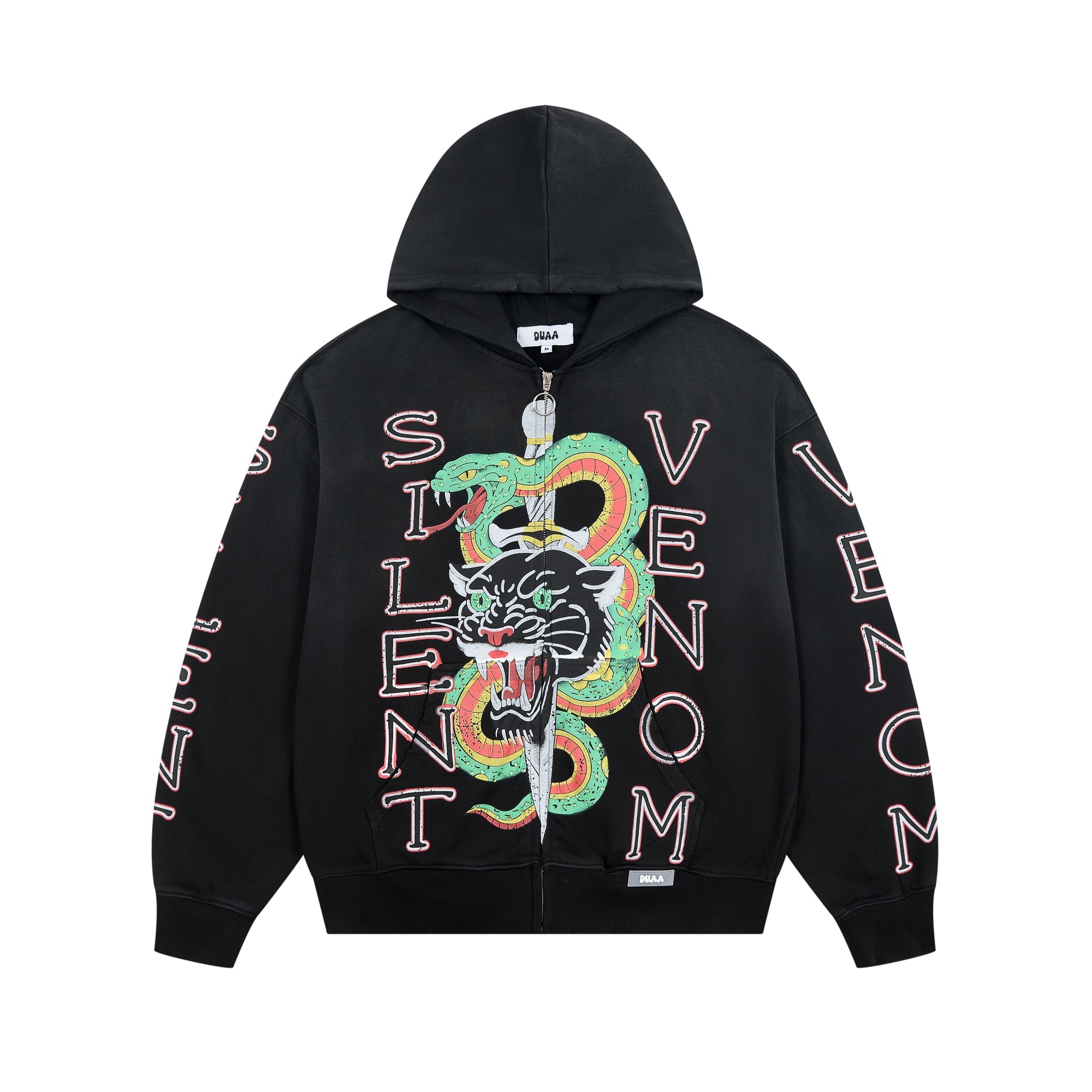 DUAA Silent Venom Panther Snake Zip Up Hoodie