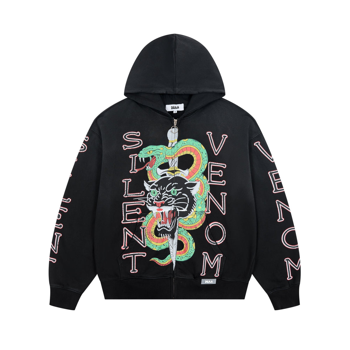 DUAA Silent Venom Panther Snake Zip Up Hoodie
