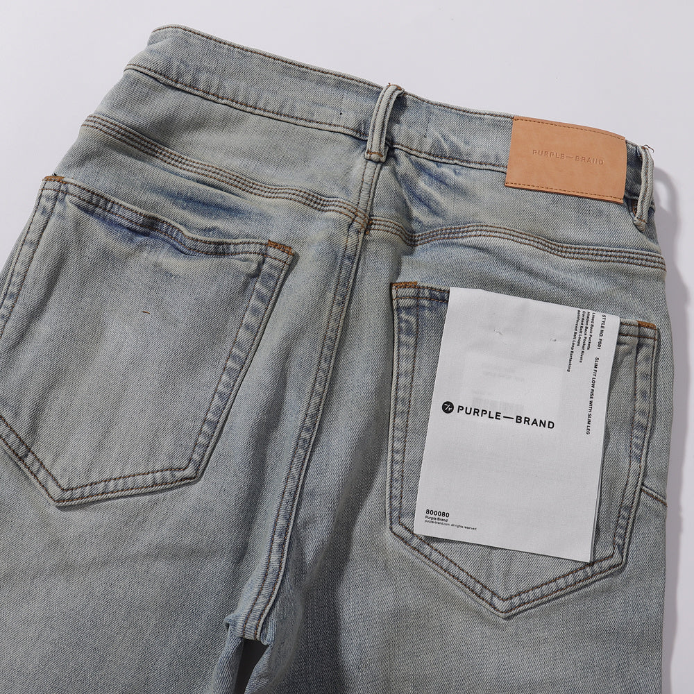 Purple‑Brand Light Vintage Wash Straight Leg Jeans
